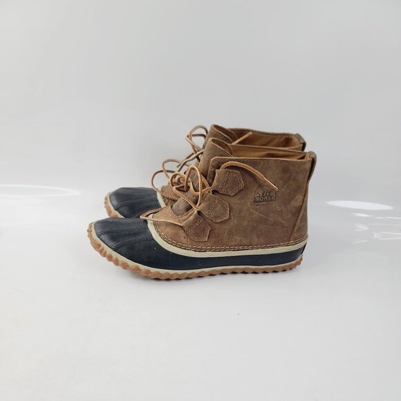 Sorel Women's Brown Out 'N About Leather Waterproof Ankle Duck Boot Size US 8 - Picture 2 of 7